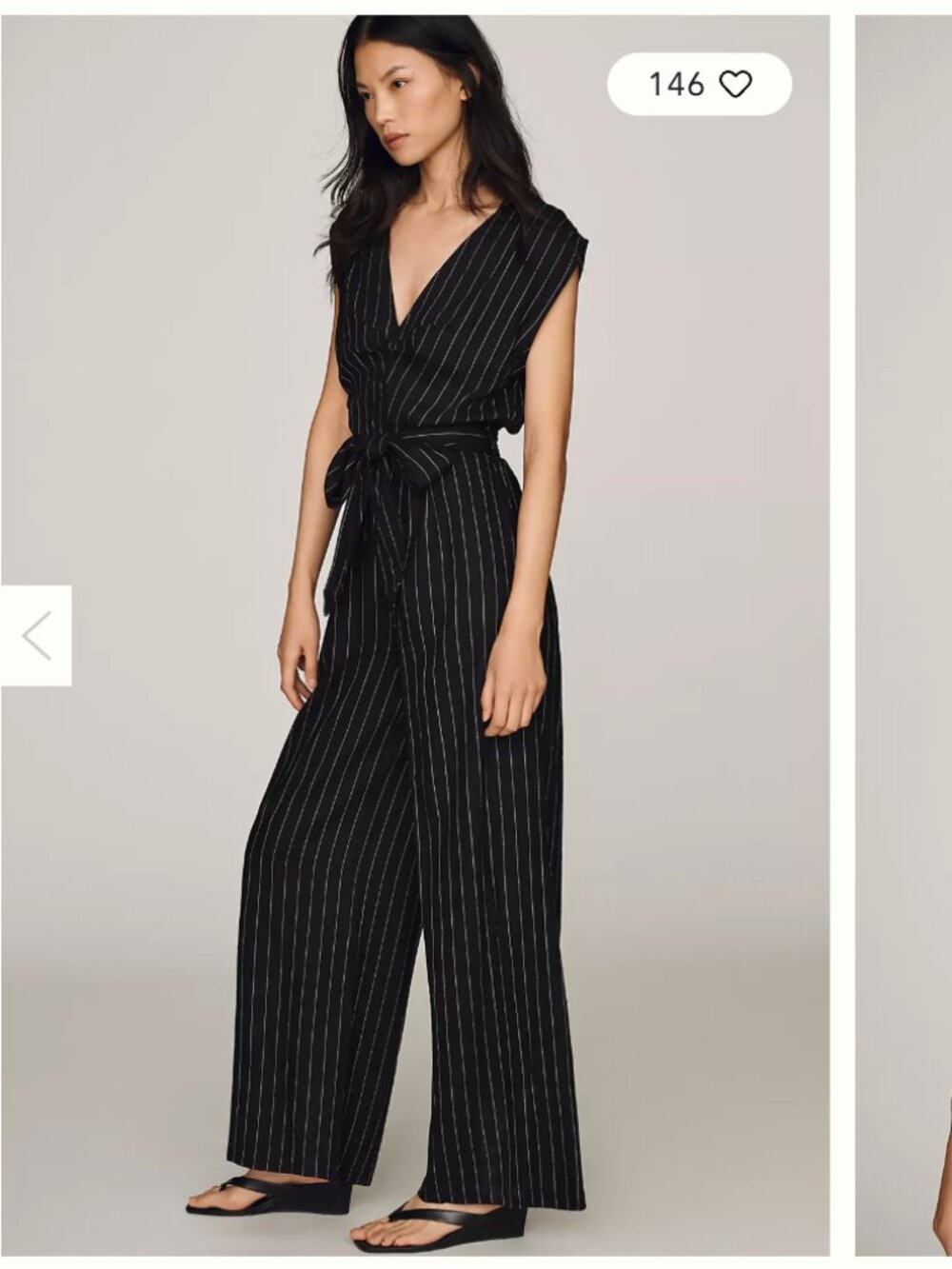 Bishop + Young Pinstripe Jumpsuit, size L
